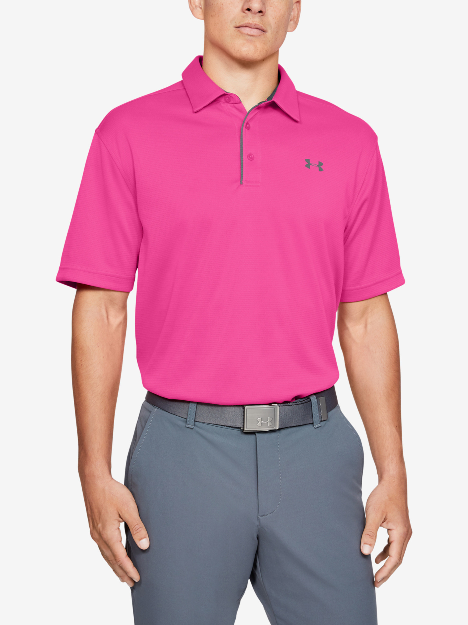 pink under armour polo